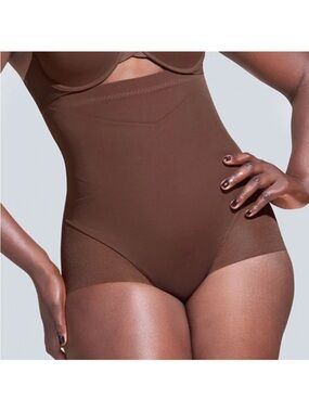 HONEYLOVE WOMENS SUPERPOWER BRIEFS WITH STRAPS MOCHA BROWN XL